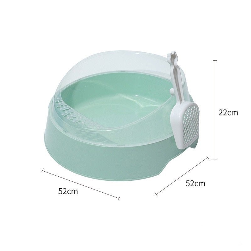 Large Semi-Enclosed Cat Litter Box with Shovel - Kool Pet Essentials