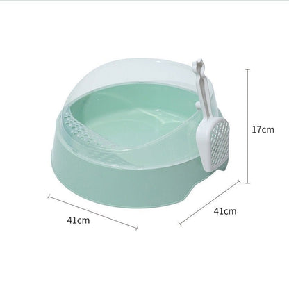 Large Semi-Enclosed Cat Litter Box with Shovel - Kool Pet Essentials