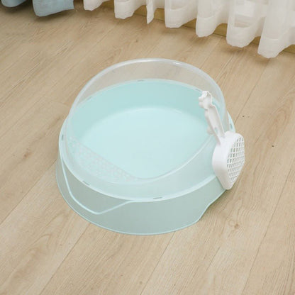 Large Semi-Enclosed Cat Litter Box with Shovel - Kool Pet Essentials