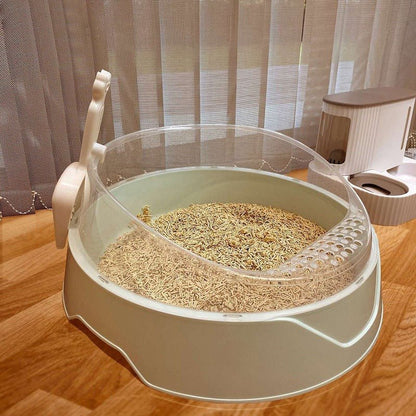 Large Semi-Enclosed Cat Litter Box with Shovel - Kool Pet Essentials