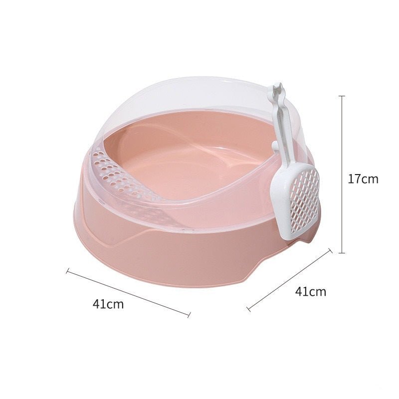 Large Semi-Enclosed Cat Litter Box with Shovel - Kool Pet Essentials