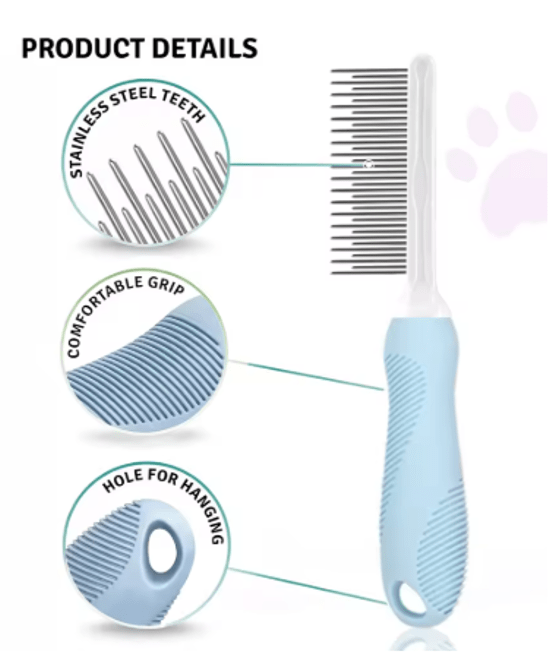 Pet Grooming Needle Comb for Cleaning Fur (Single Piece) - Kool Pet Essentials